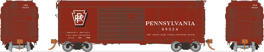 Picture of Rapido RAP123009 HO Scale PRR X31A Double Door No.69324 Model Boxcar - Pack of 6