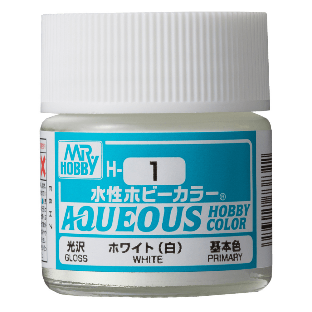 GUZH1 10 ml Gloss White Aqueous Acrylic Paint -  Mr Hobby