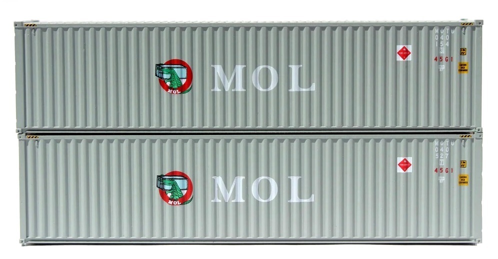 JTC405052 N Scale Mol Gray with Gator Model Container - Pack of 2