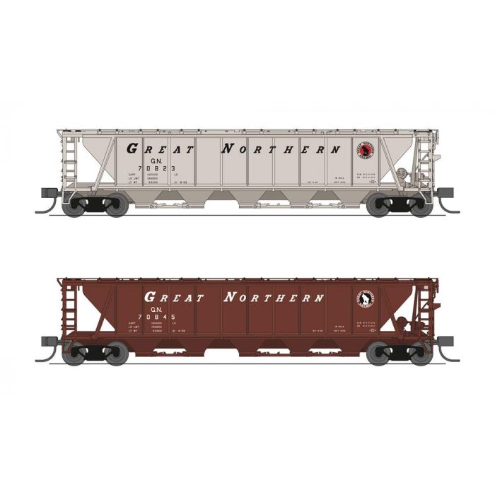 BLI7261 N 5-Bay Covered Hopper Great Northern H32 Model Train, Pack of 2