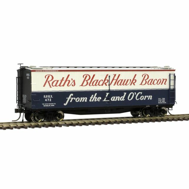Picture of Atlas Track ATL20005837 40 ft. Wood Reefer Raths BlackHawk Bacon 478 Model Train