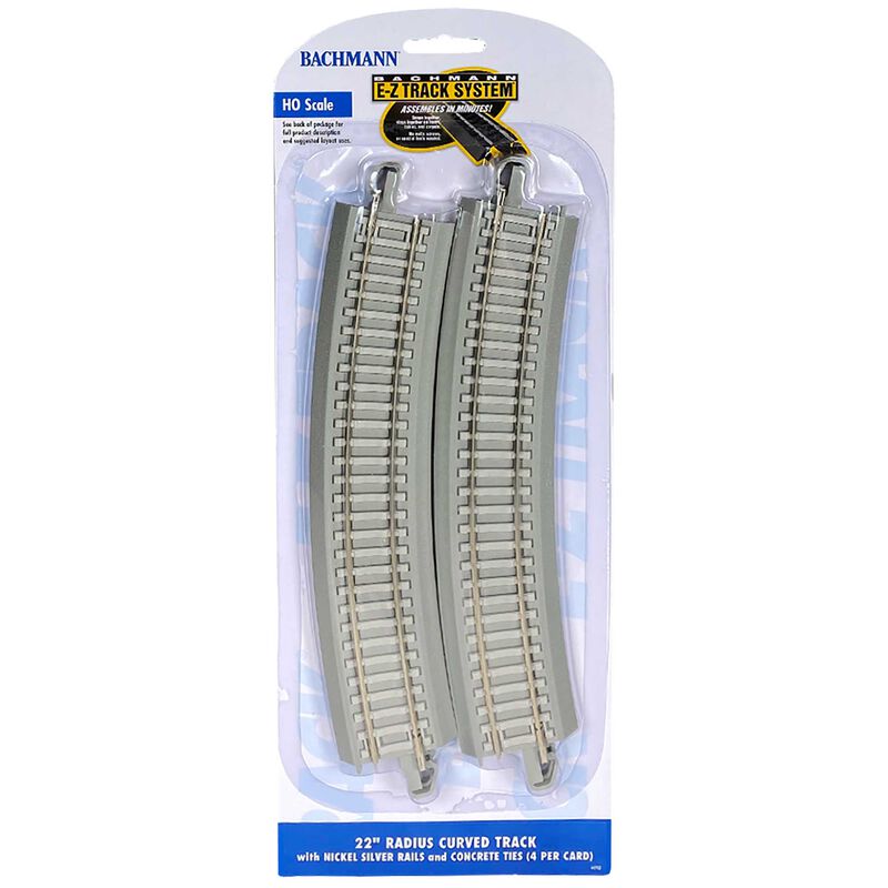BAC44703 22 in. HO Radius Curved Track, Pack of 4