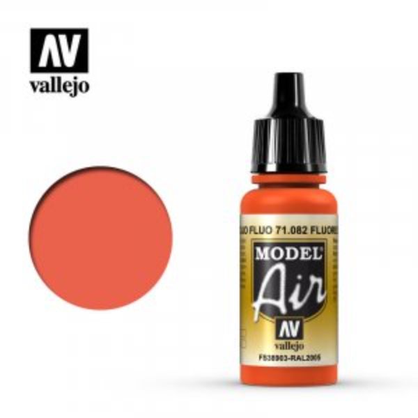 VLJ71082 17 ml Model Air Acrylic Paint, Fluorescent Red
