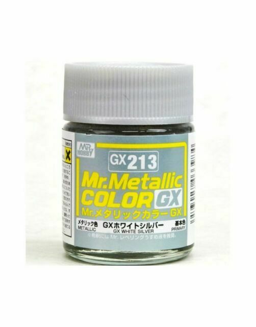 GUZGX213 18 ml Metallic Metal Bottle Paint, White & Silver