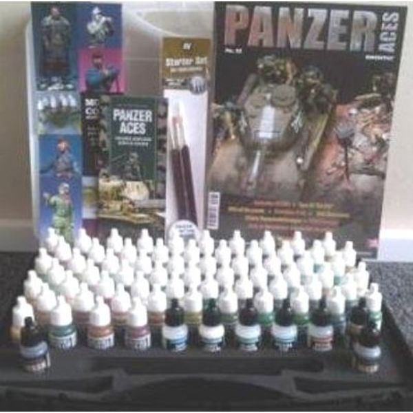 VLJ70174 17 ml 72 Colors Panzer Aces Paint Set with Brush -  Vallejo