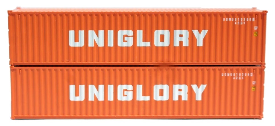 JTC405360 N Scale Uniglory 40 Containers with Magnetic System Set, Orange