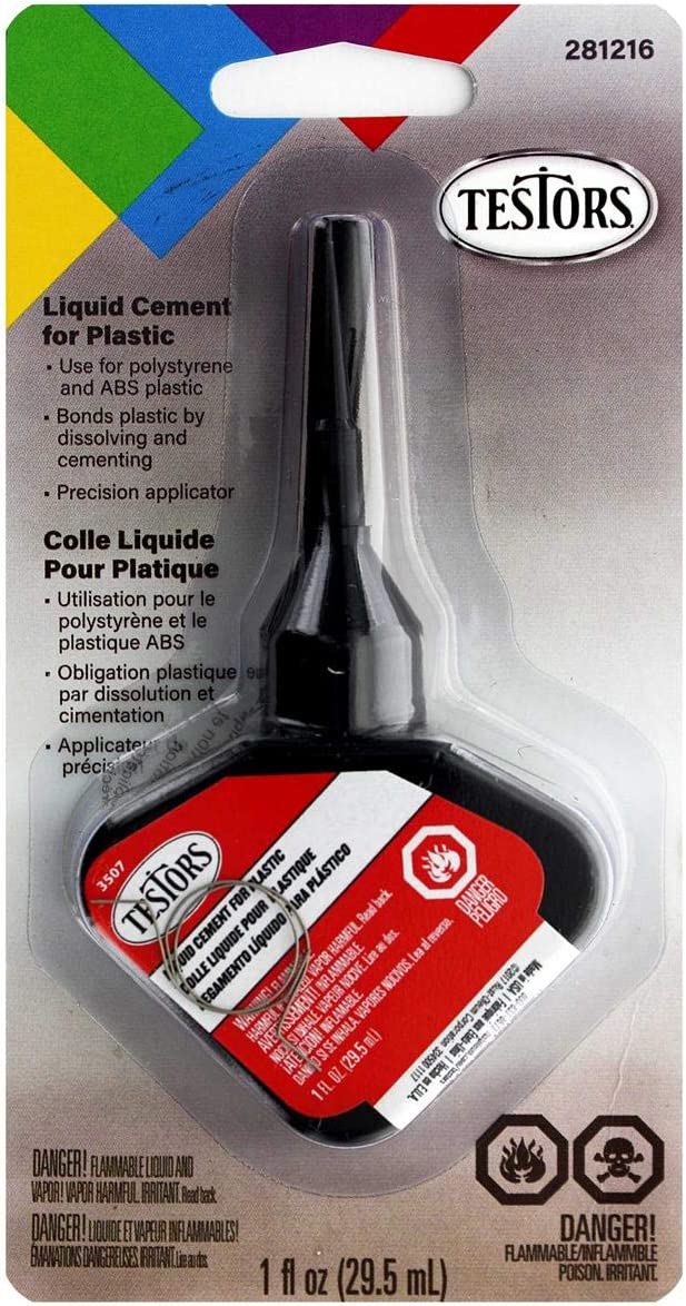 TES281216 1 oz Fast-Drying Liquid Plastic Cement with Precision Applicator Carded