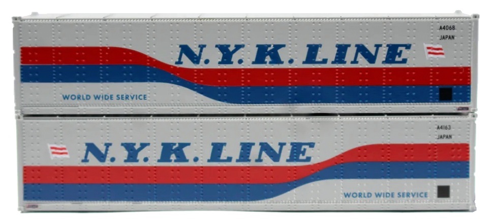 JTC405695 N Scale 40 NYK Line Containers with Magnetic System, Pack of 2