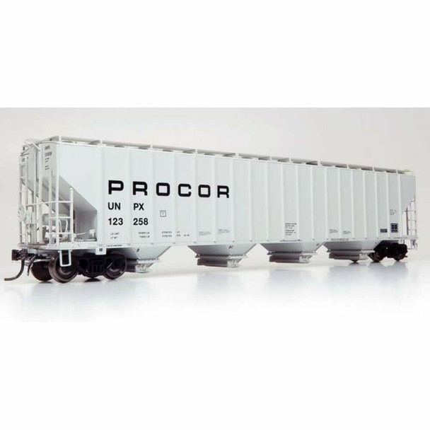 RAP157006 HO Scale UNPX Procor Mid Black Solid 5820 Covered Hoppers Model Train - Pack of 6