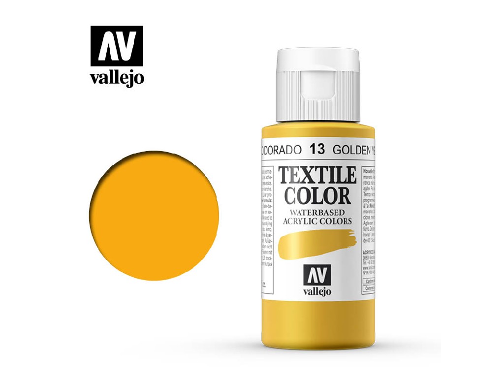 VLJ40013 60 ml Textile Color Acrylic Paint, Golden Yellow -  Vallejo