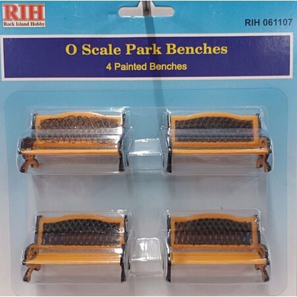 Picture of RockIsland RIH061107 O Scale Park Painted Benches, Pack of 4