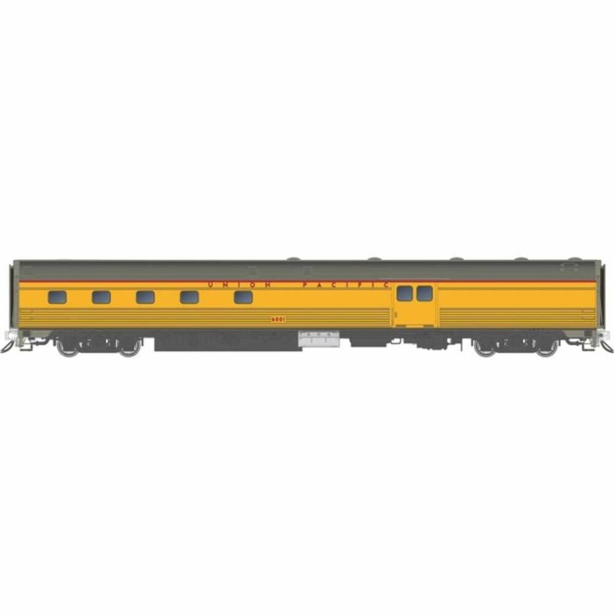 Picture of Rapido RAP114042 No.6001 HO Scale Union Pacific Yellow Budd Baggage-Dorm Passenger Car