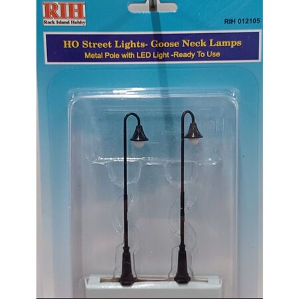 Picture of Rock Island Hobby RIH012105 HO Scale Goose Neck Lamps - 2 Piece