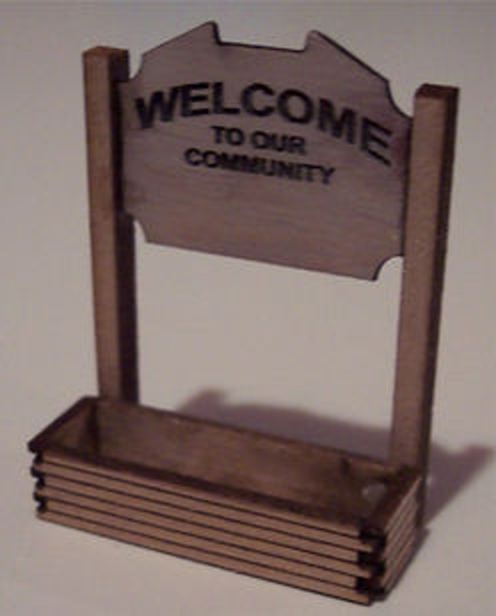 OMK1021 HO Scale Welcome Sign - Pack of 2