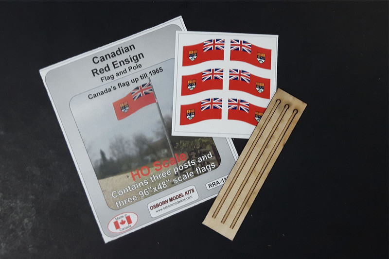 OMK1111 HO Scale Canadian Red Ensign, Pack of 3
