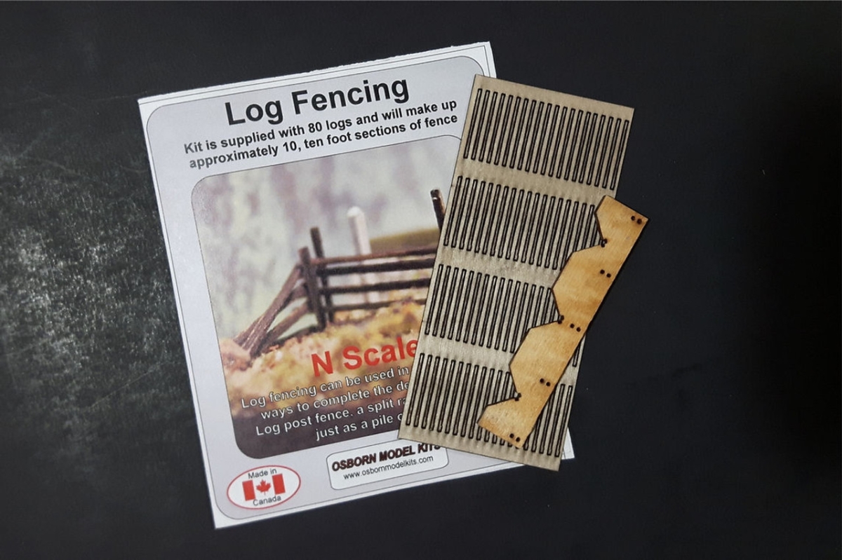 OMK3082 N Scale Log Fence Kit - Pack of 80 -  Osborn Model Kits