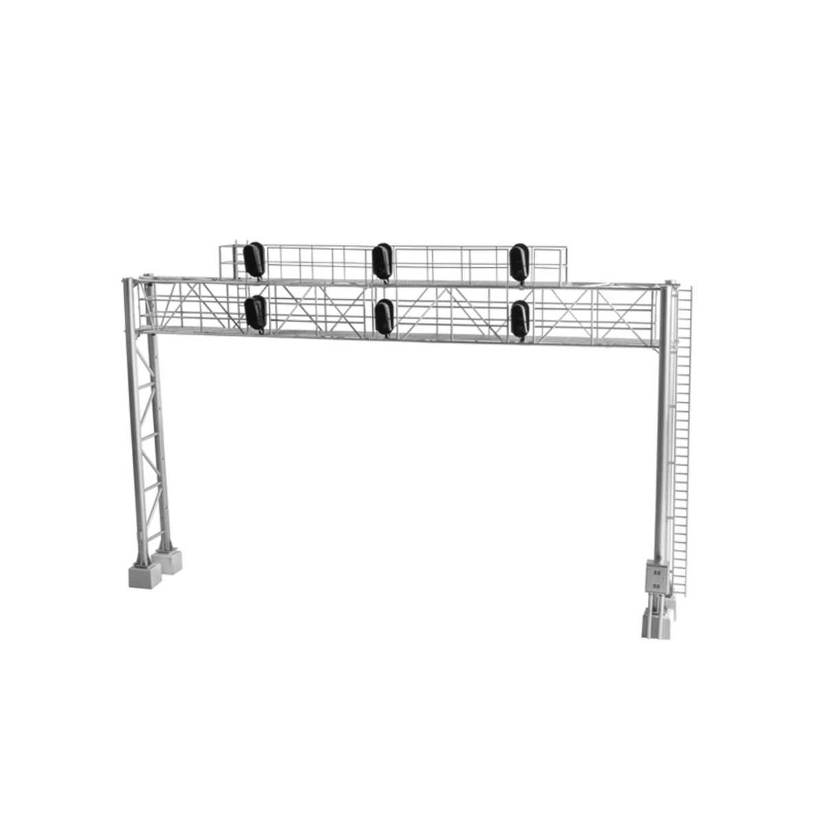 HO Scale 3 Track & 6 Head Signal Modern Bridge