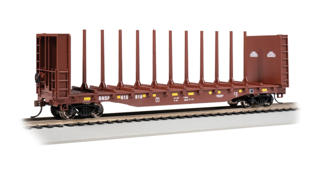 BAC12905 52 ft. HO Scale BNSF Center-Beam Flat Car for No.615818