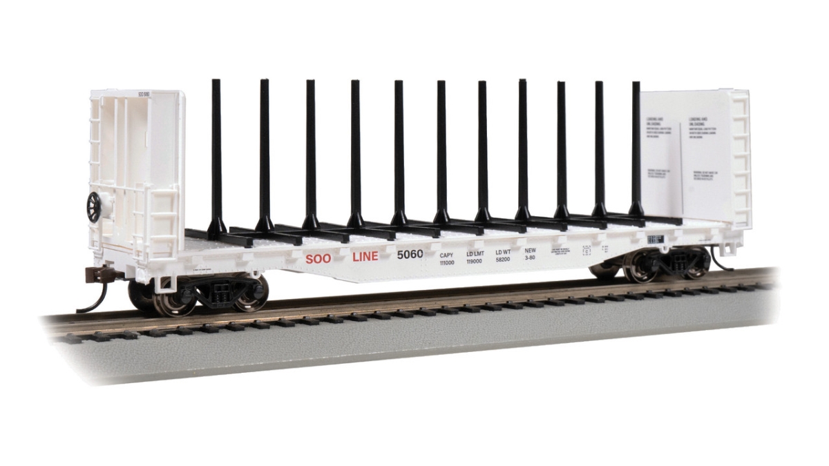 BAC12906 52 ft. HO Scale Soo Line Center-Beam Flat Car for No.5060