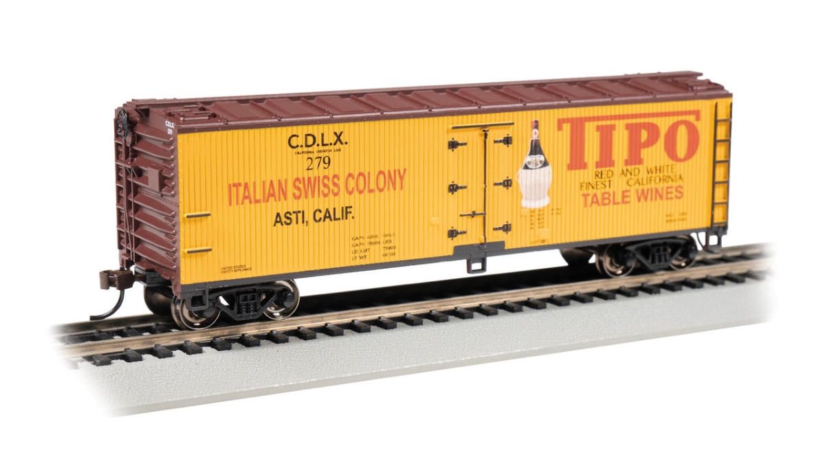 BAC19811 HO Scale Tipo Table Wine 40 ft. Wood-Side Refrigerated Boxcar