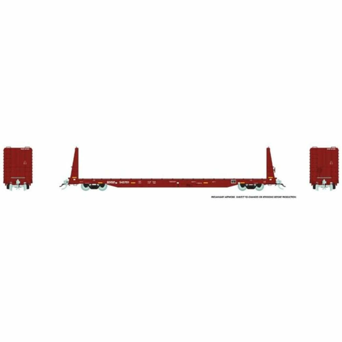 RAP147008A HO BNSF Mineral Brown Marine Industries Bulkhead Flatcar Single