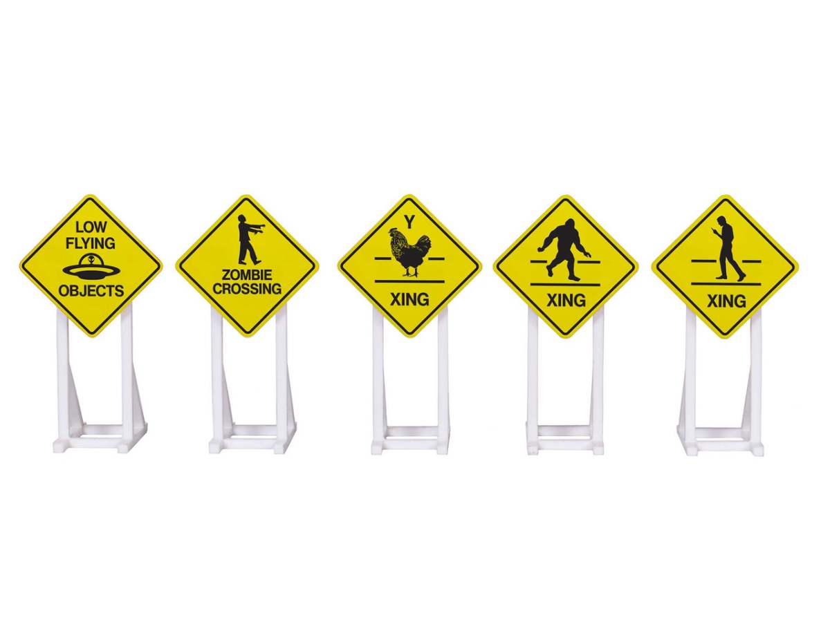 LNL2230170 O Scale Unique Railroad Signs - Pack of 5