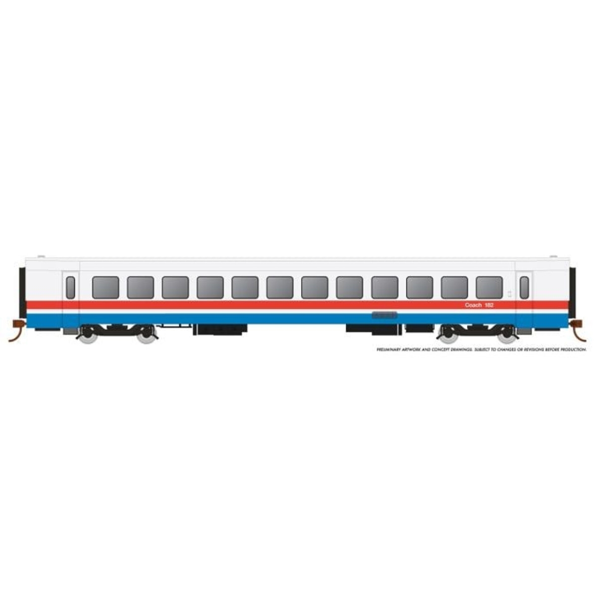 RAP25101 No.182 HO Scale Amtrak RTL Phase III Early Turboliner Coach