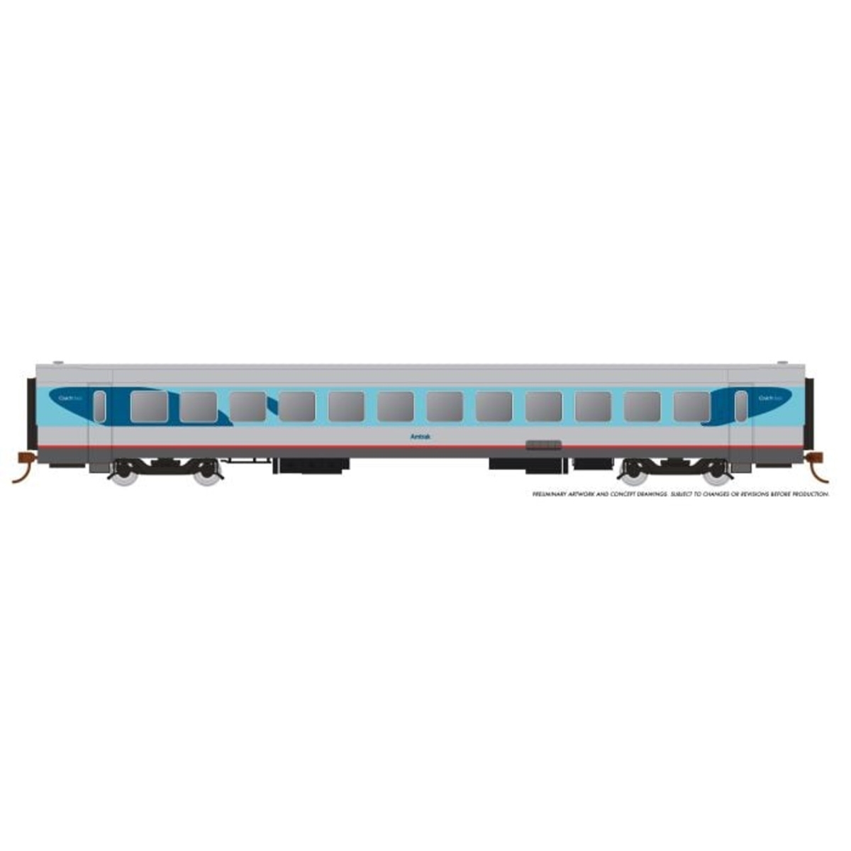 RAP25107 HO Scale Amtrak RTL Turboliner Coach Unnumbered - Phase V
