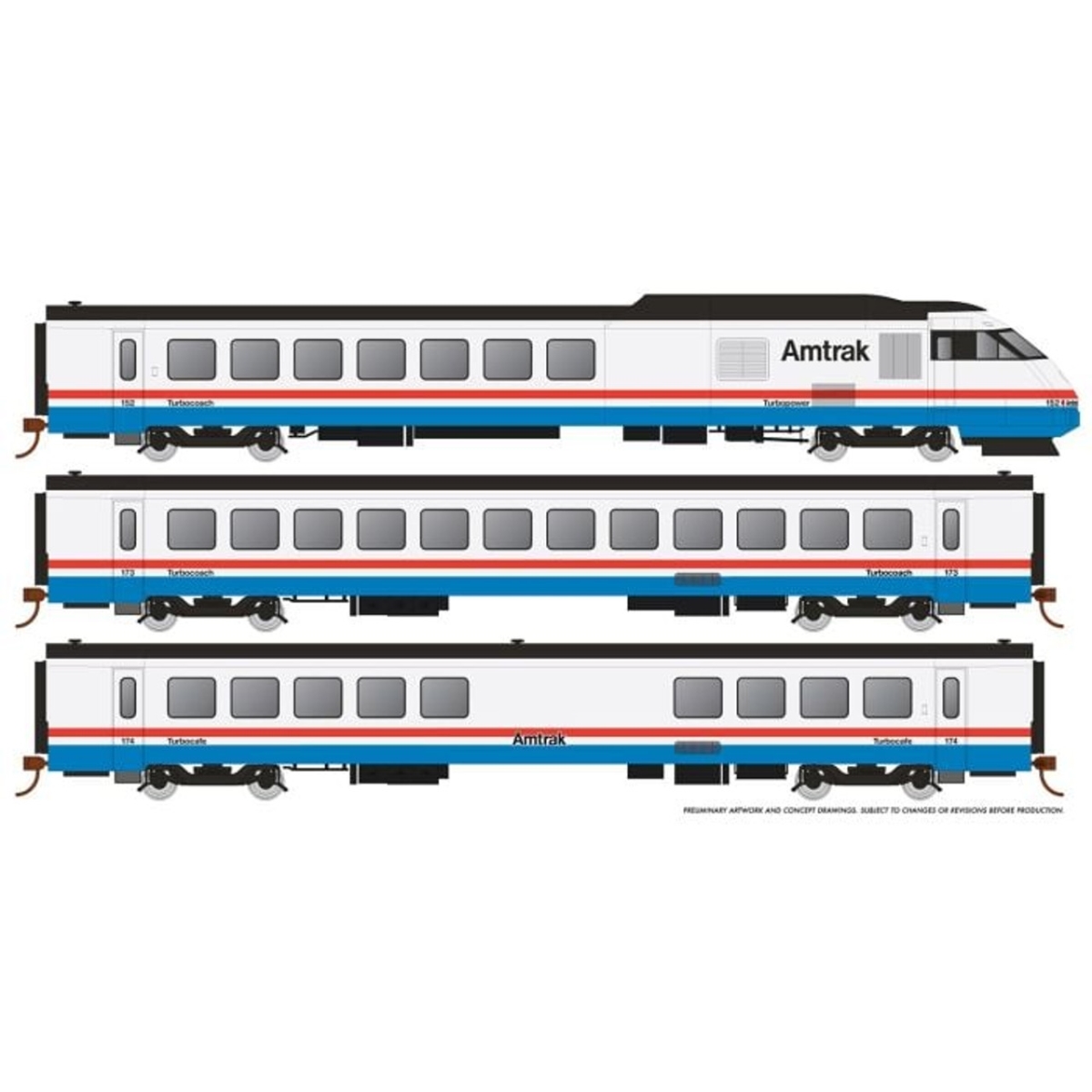 RAP25503 HO Scale Amtrak RTL Turboliner Phase III Late DCC Sound Set No.2