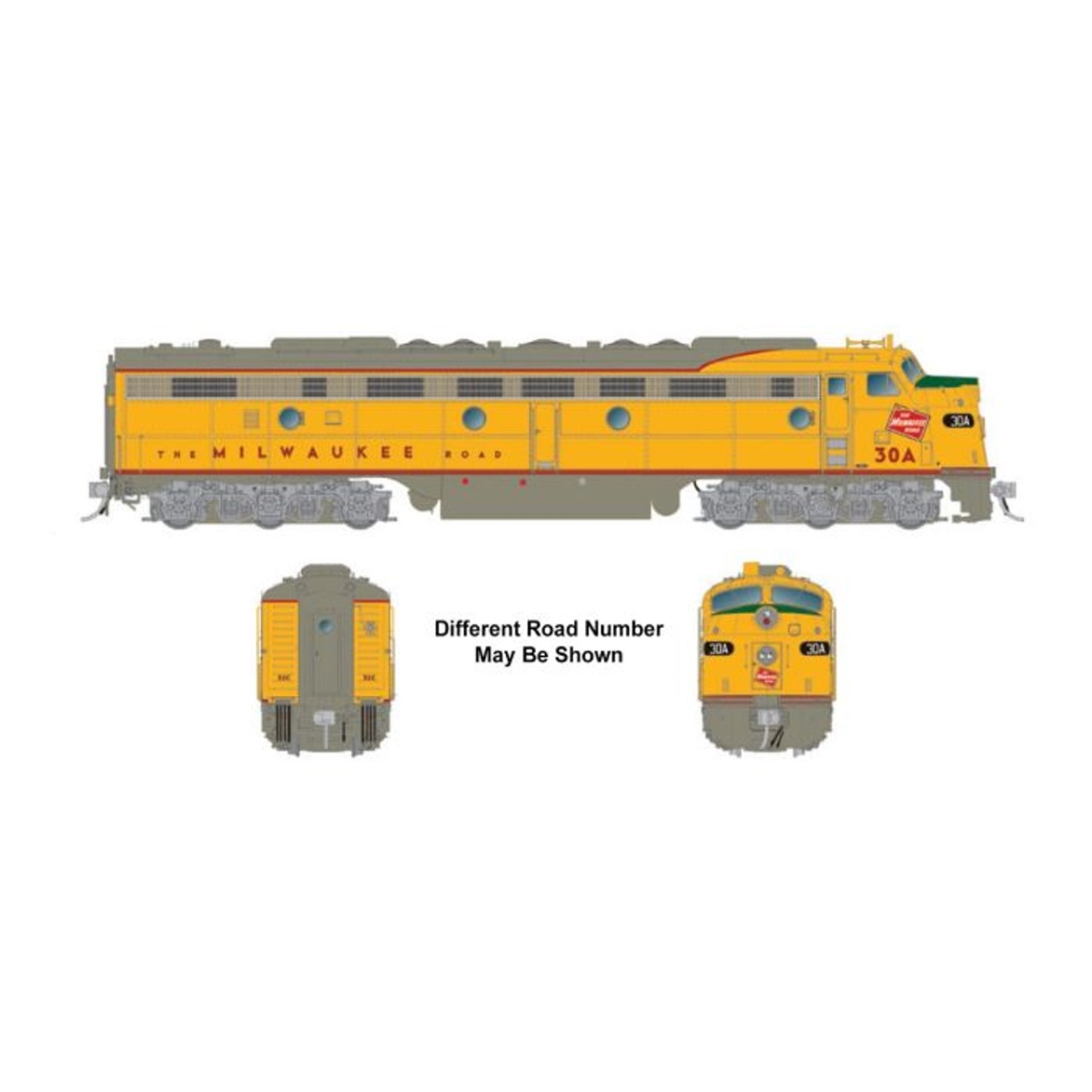 RAP28556 HO Milwaukee Road E8A&B Set DCC Sound Diesel Locomotive No.30C & 30B