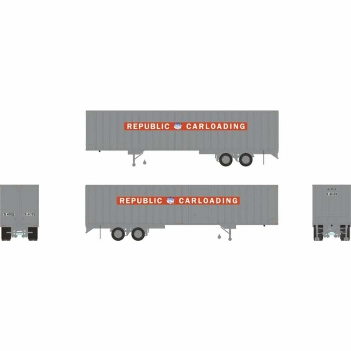 RAP403033 HO Republic Carloading 40 ft. Fruehauf Exterior-Post Volume No.S 4043