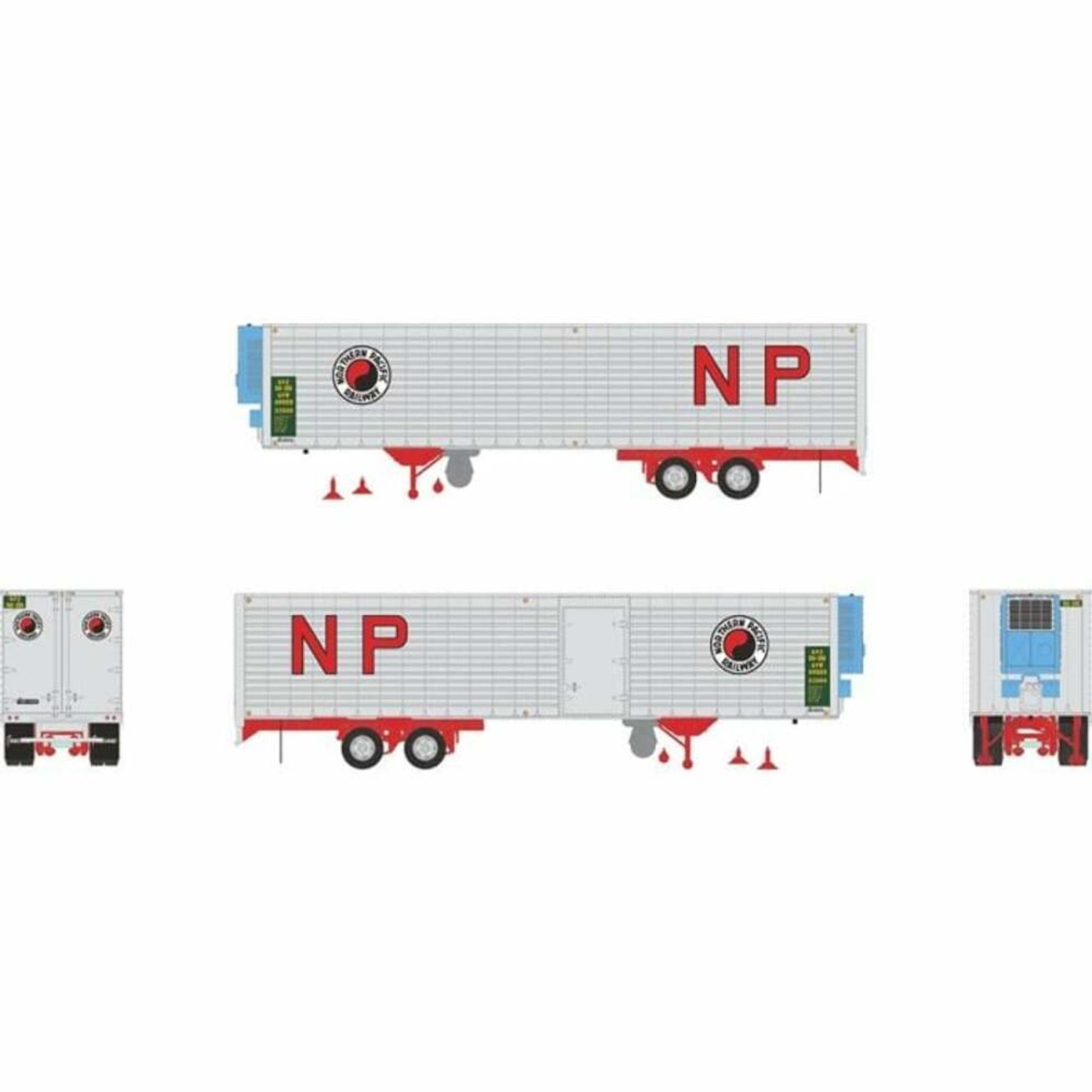 RAP403048 HO Northern Pacific 40 ft. Fruehauf Fluted Side Volume Van No.50-396