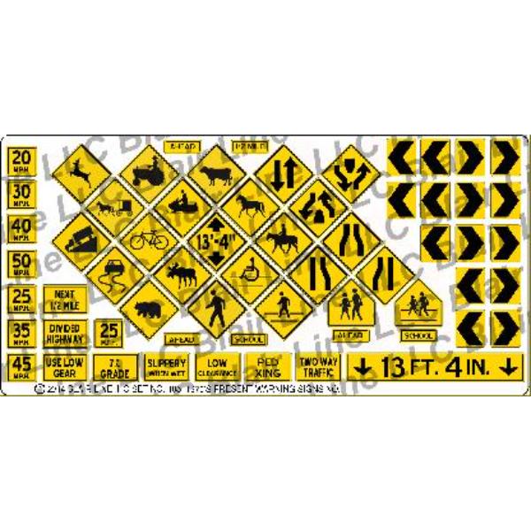 BLR205 O Scale No.1 Highway Warning Signs