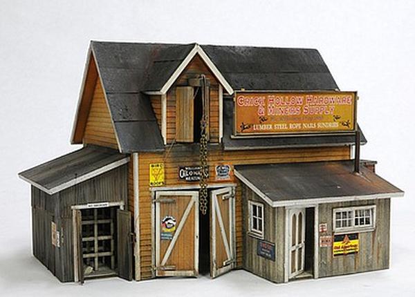 Picture of Banta Modelworks BMW2127 5.75 x 4 in. HO Scale Crick Hollow Hardware & Miners Supply Model Railroad Building Kit