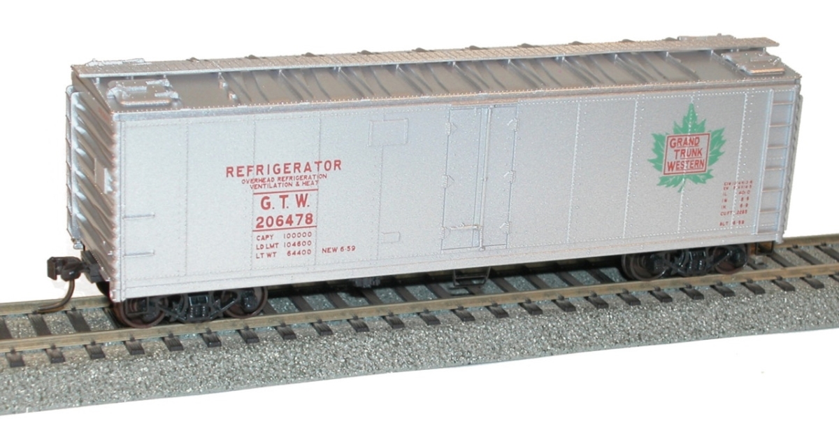 Picture of Accurail ACU8319 HO 40 ft. Steel Refrigerator Car Grand Trunk Western Unassembled Kit