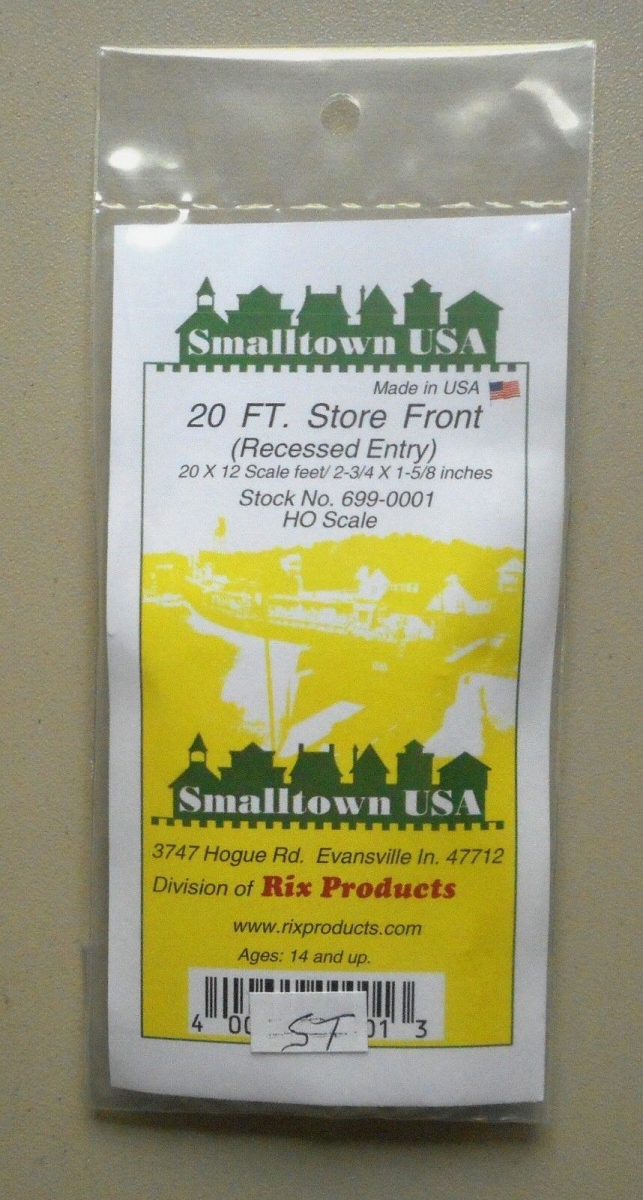 SMA0001 20 ft. HO Scale Store Front - Recessed Entry 1-87 Scale Layout Diorama Pikestuff