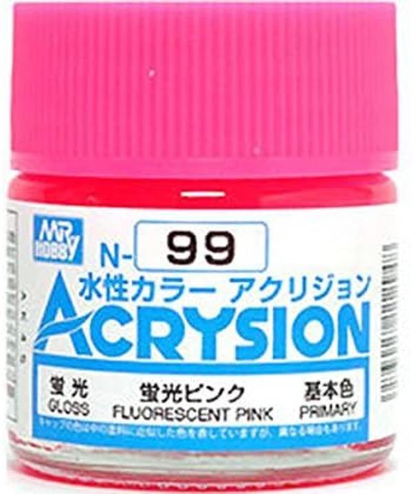 GUZN99 10 ml Aqueous Acrysion Acrylic Model Kit Paint, Fluorescent Pink