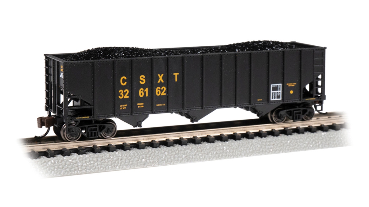 BAC18756 N Scale CSX Bethlehem Steel 100-Ton Hopper No.326162, Black