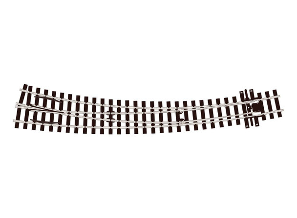 PCOSL-E1486 HO Scale Curved Turnout Model Train Track, Black - Large Radius - Right Hand