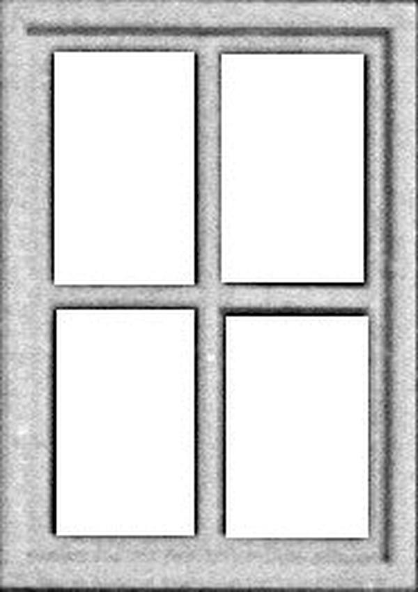 PKS2103 HO Scale 4 Pane Window - Pack of 3