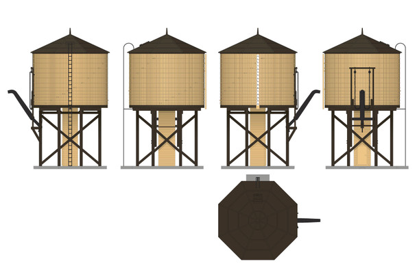 BLI7927 1-87 Scale Ho Weathered Yellow Unpowered Water Tower