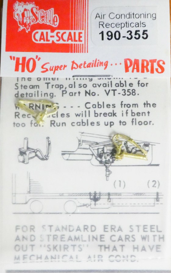CAL355 HO Scale Air Conditioning Receptacles, Pack of 2