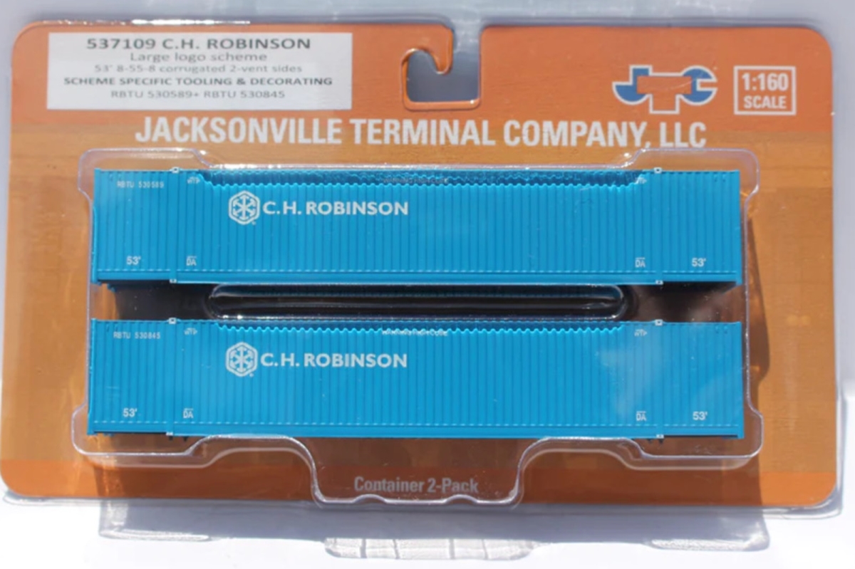 JTC537109 53 ft. CH Robinson High Cube Corrugated Side Containers Model Train - Pack of 2