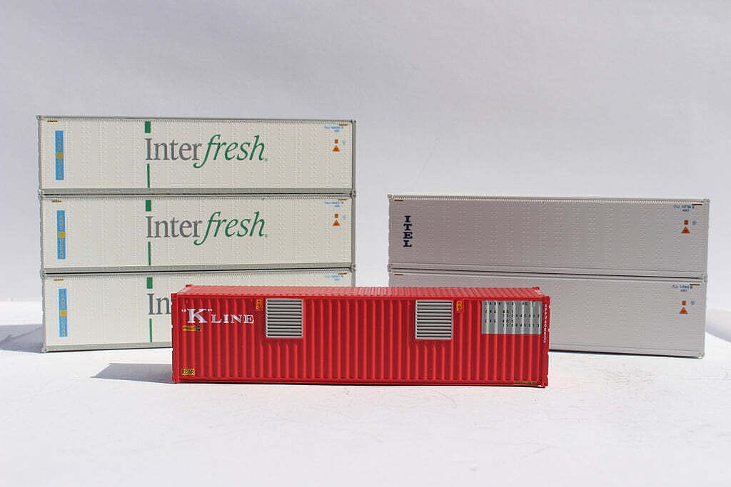 JTC406514 40 ft. N-Scale High Cube Reefer Model Container - Pack of 6