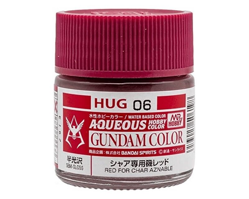 GUZHUG06 10 ml Aqueous Gundam Semi-Gloss Red Char Mr. Hobby Color Paint -  Gunze