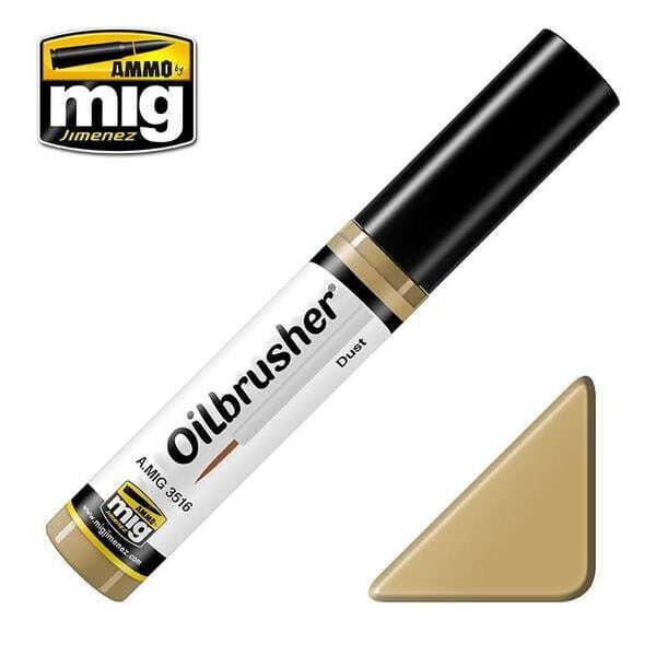 MIG3516 10 ml Oil Paint with Fine Brush Applicator for Modelling, Dust
