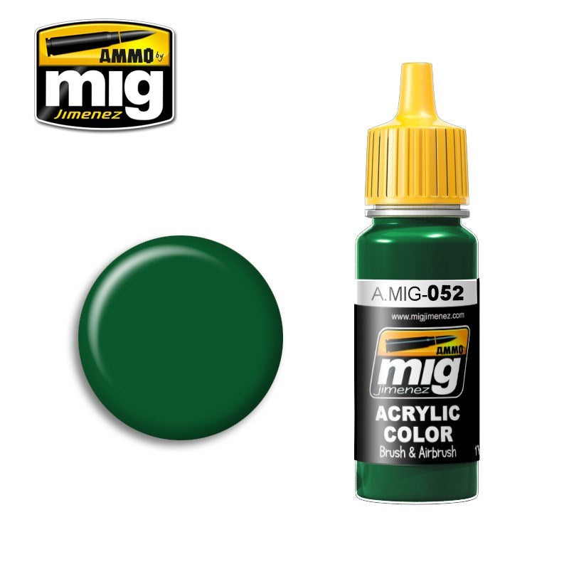 MIG0052 17 ml Acrylic High Quality Paint for Brushes & Airbrush, Deep Green -  MIG Jimenez