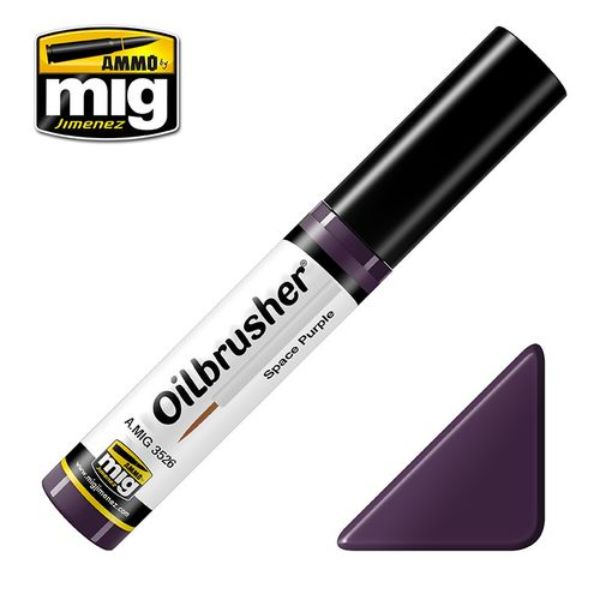 MIG3526 10 ml Oil Paint with Fine Brush Applicator for Modelling, Space Purple