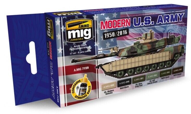 MIG7159 17 ml Acrylic Paint Set for US Army Modern -  MIG Jimenez