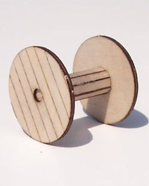 OMK1032 HO Scale Large Wire Reels Wood Kit, Beige - Pack of 4